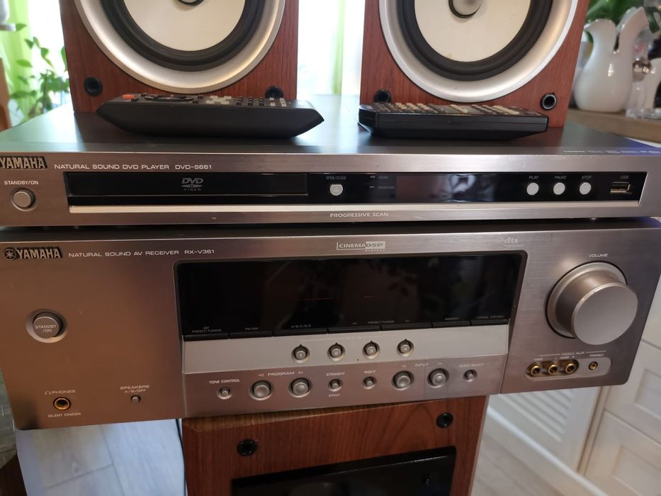 YAMAHA RX-V361 amplituner+dvd+głośniki