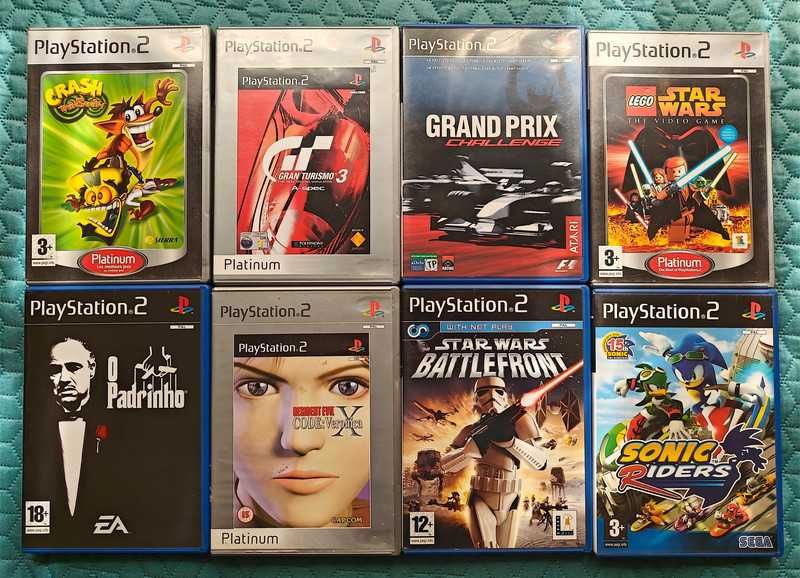 PlayStation 2 Slim + comando + 1 memory card + jogos