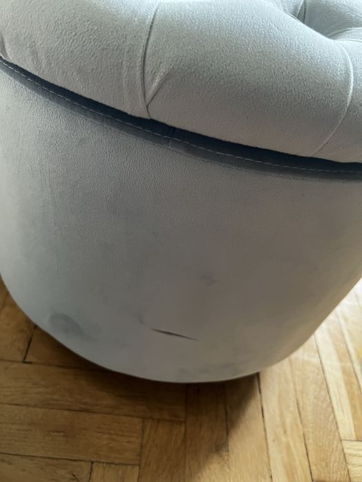 Puf podnóżek welurowy ze schowkiem