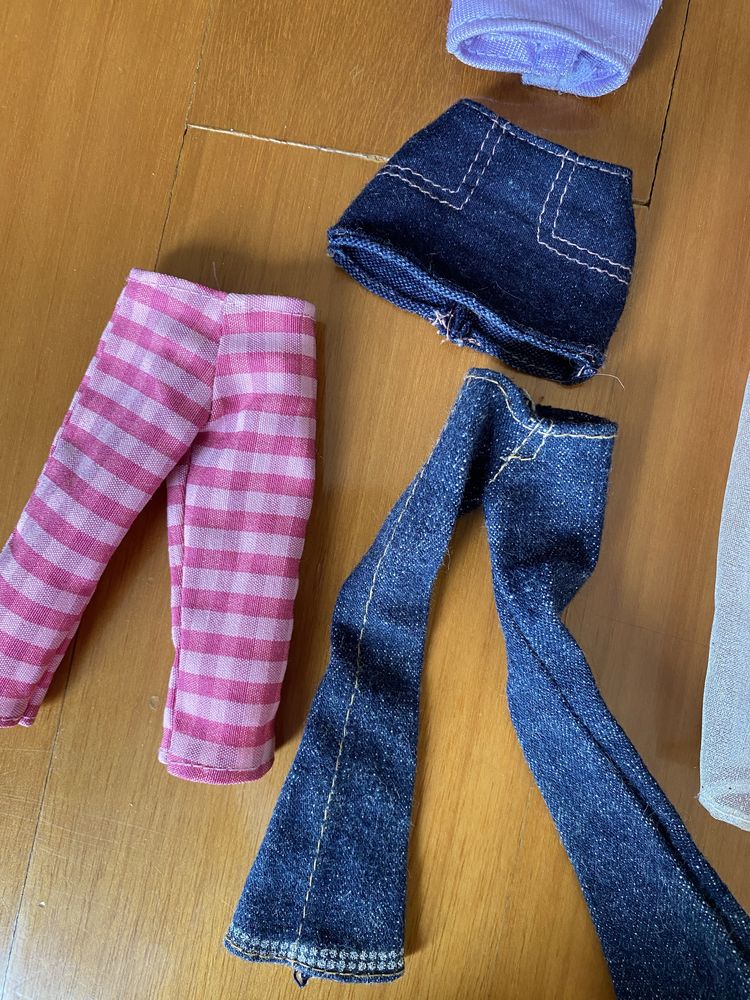 Roupas acessorios para boneca barbie vestido, saia, top calças