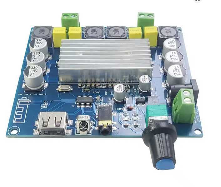 Підсилювач на TPA3116D2  Bluetooth 5,0  2x50W Пульт BT  USB AUX in