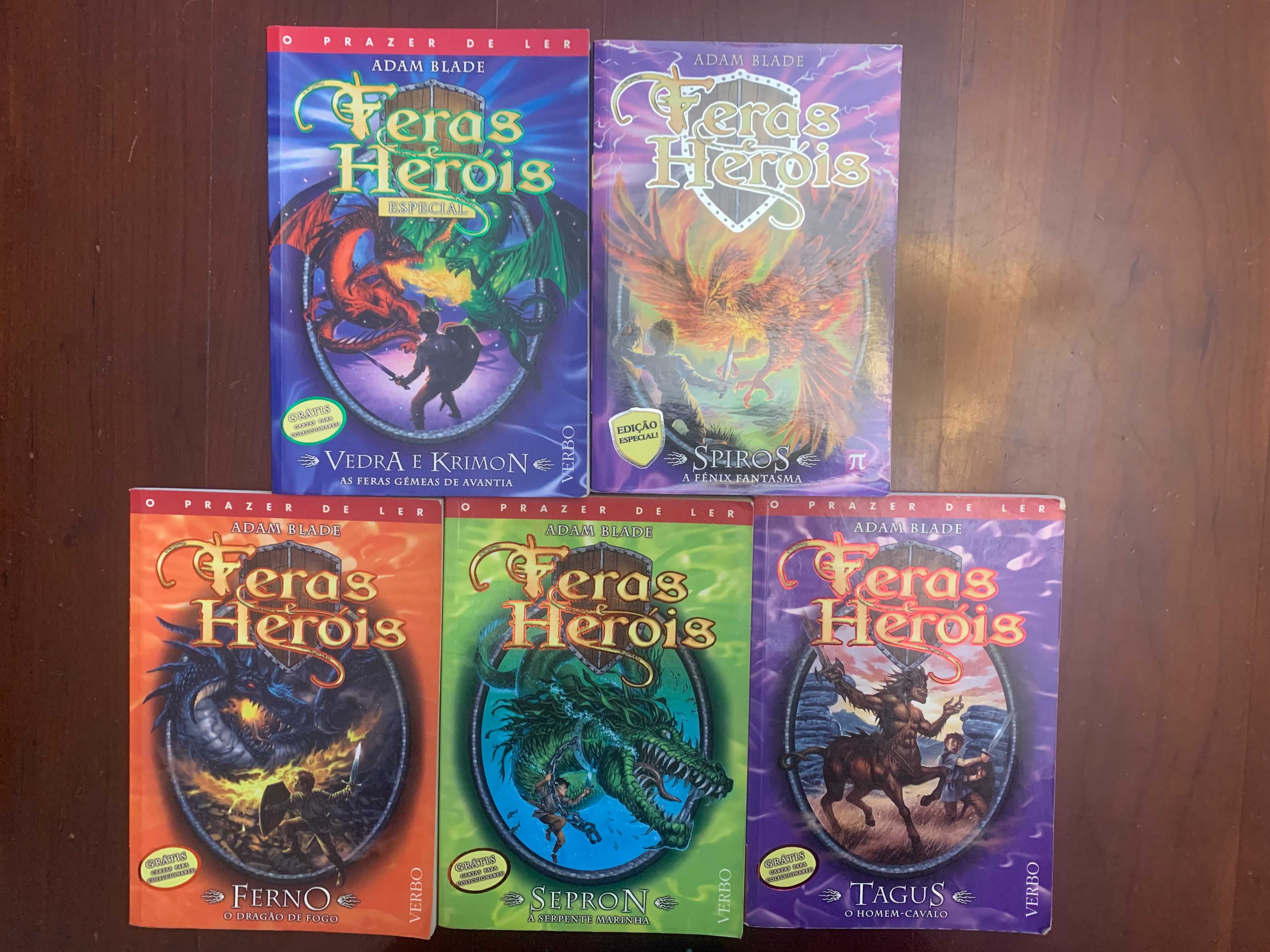 Coleção dos fantásticos livros "Feras e Heróis" de Adam Blade.