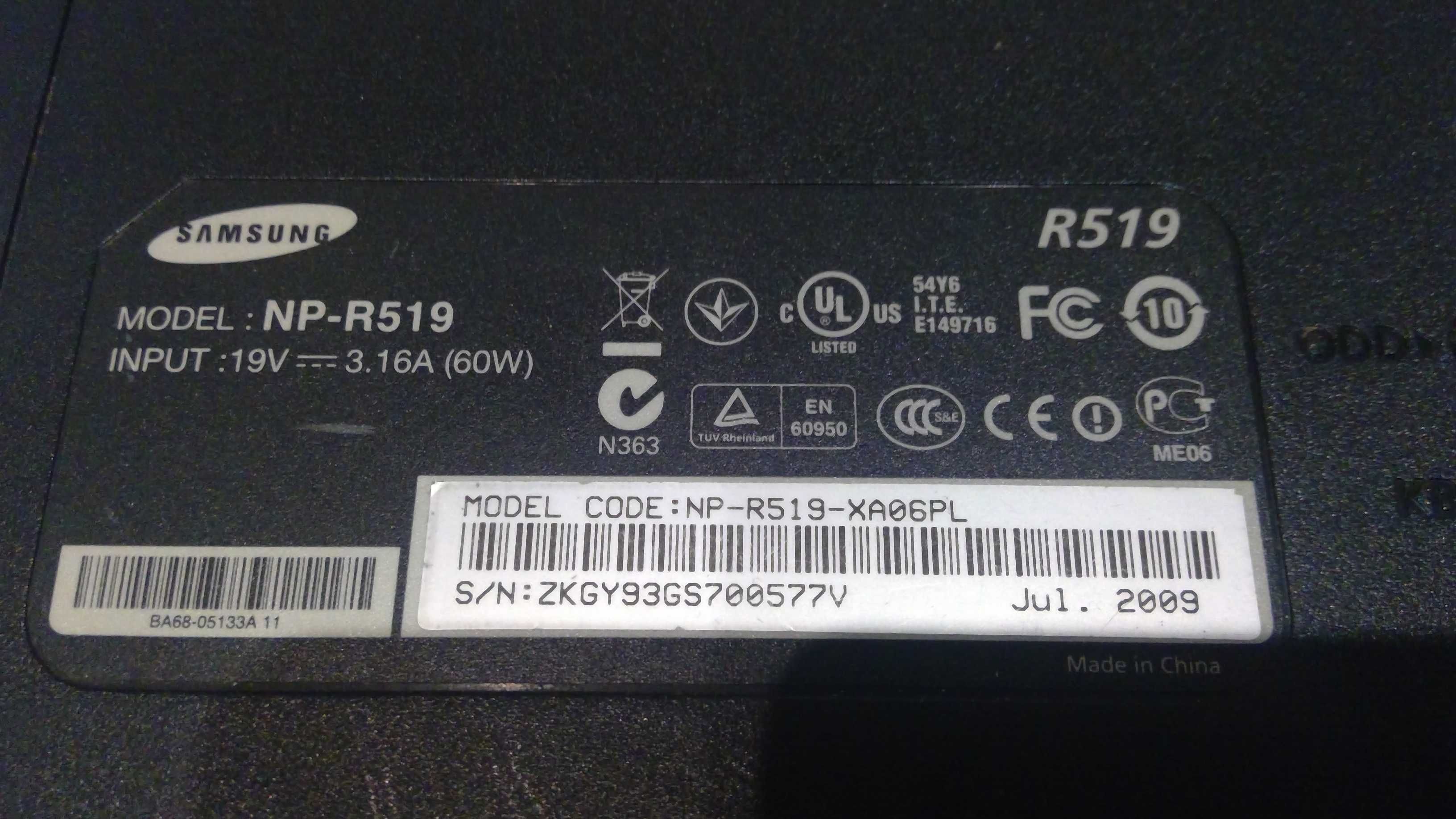 Laptop Samsung NP-R519 K29