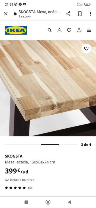 Mesa do IKEA modelo skogsta