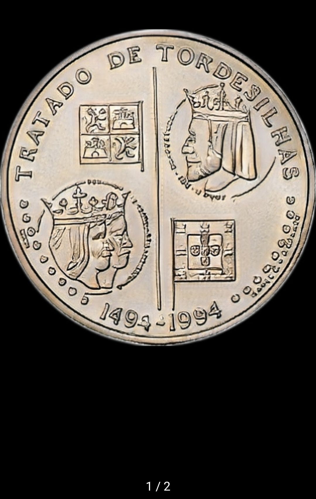 Moeda de 200 escudos do tratado de Tordesilhas