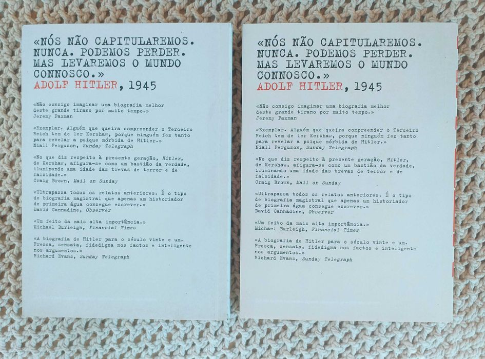 Livros "Hitler: uma biografia", volumes 4 e 5 novos