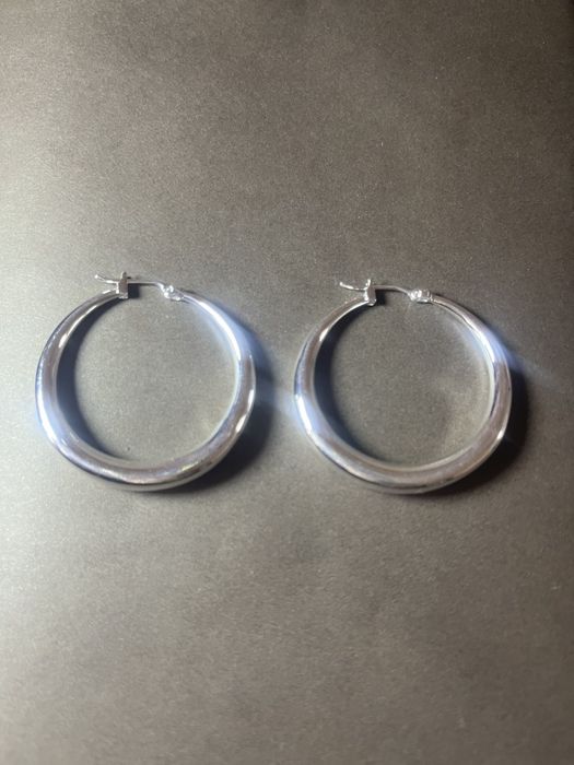 Сережки срібні 925s срібло кільця Конго 3,5см серьги серебро кольца