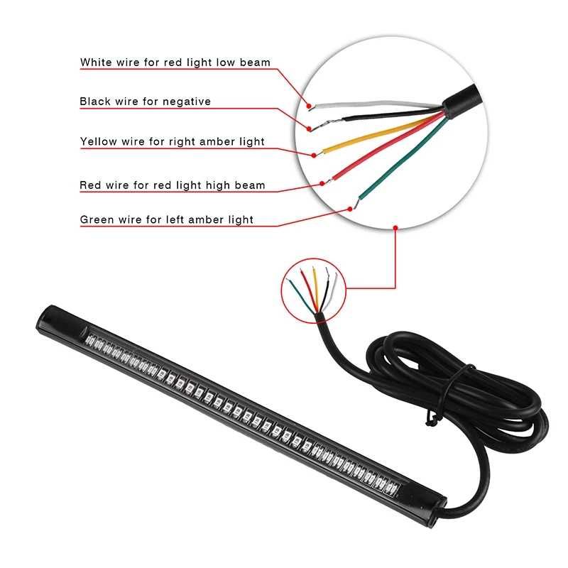 Barra led com função presença, travão stop e piscas, moto, carro, etc