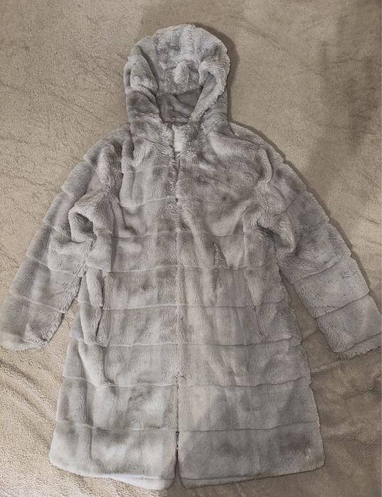 Штучна шуба шубка сіра жіноча шубка женская еко