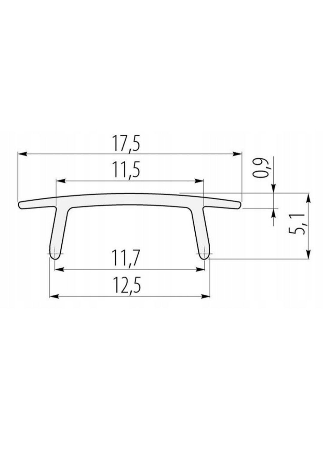 Profil aluminiowy LED wpuszczany, srebrny 2m + klosz mleczny