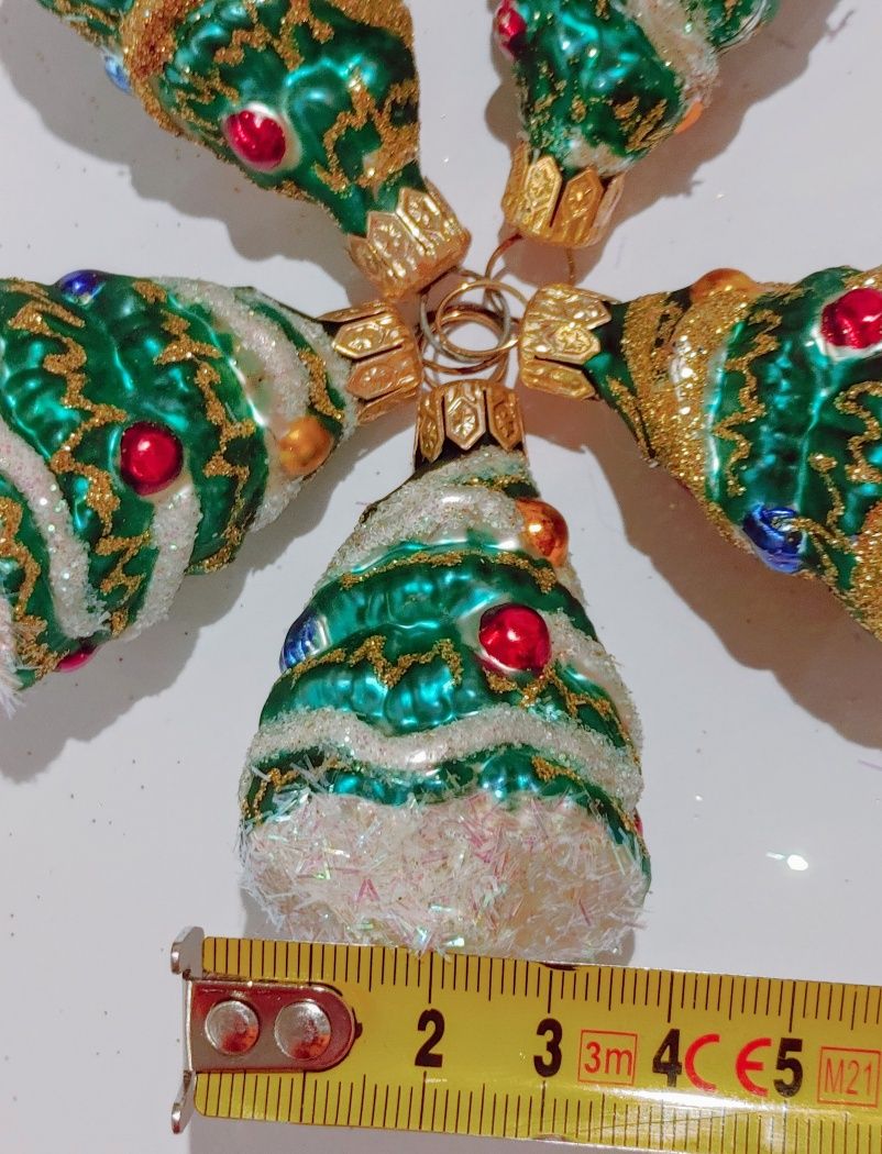 Bombki choinki, cena za 5 szt. mini retro ozdoby choinkowe, vintage