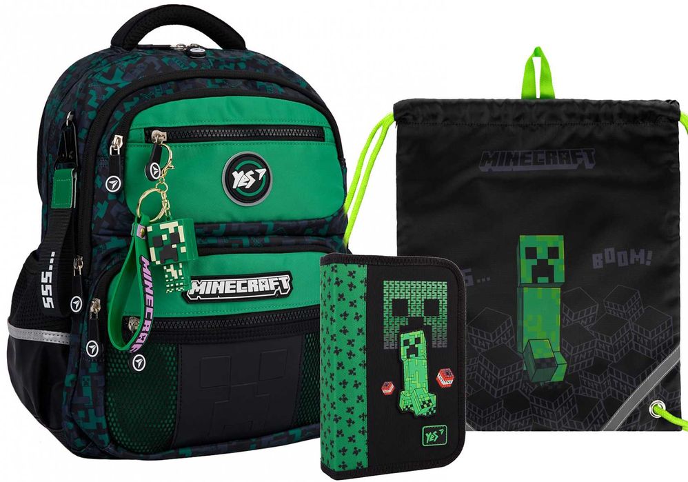 Рюкзак шкільний YES Minecraft WatchOut S-108 + пенал + сумка Майнкрафт