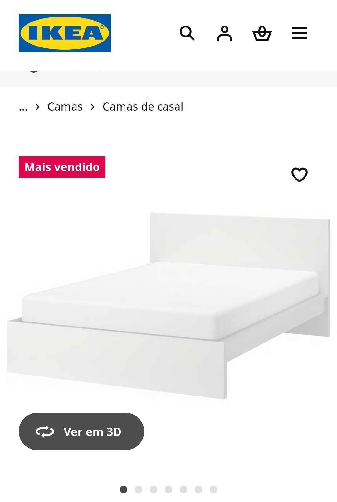 Quarto Completo IKEA – Cama + Colchão + Mesa Cabeceira