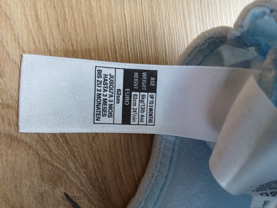 Śpioszki niemowlęce, ciepłe, welurowe, Marks & Spencer, r. 62