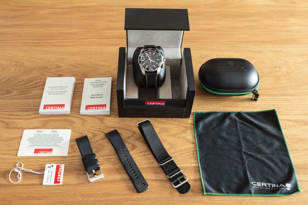 Certina DS Action Chrono, 3 paski, pełny zestaw + gratisy