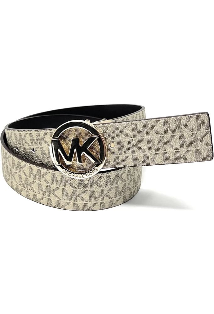 Жіночий двосторонній поворотний ремінь Michael Kors із золотою пряжкою