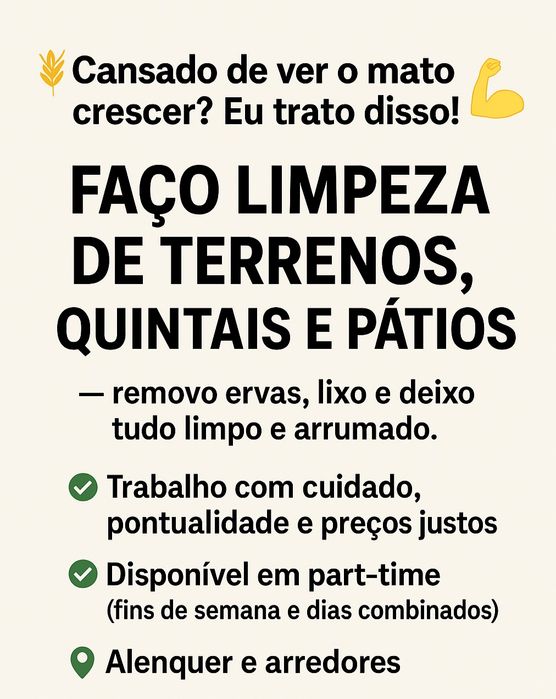 Limpeza de terrenos, quintais, patios
