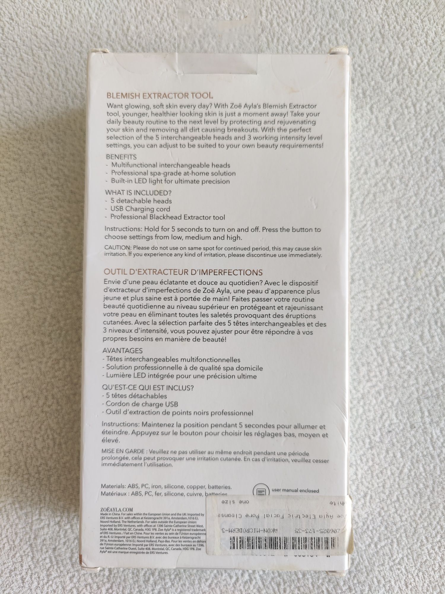 Nowe urządzenie do oczyszczania twarzy porów z zaskórników Zoë Ayla