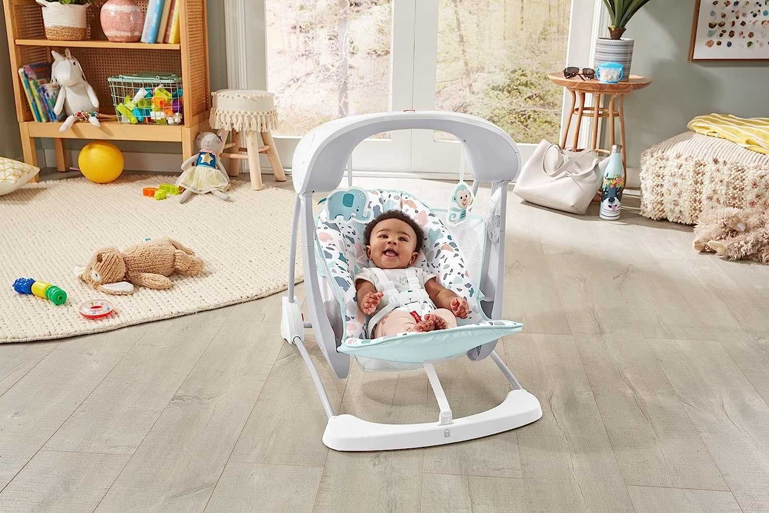 крісло гойдалка дитячі качелі Fisher-Price Deluxe Take Along Swing&Sea