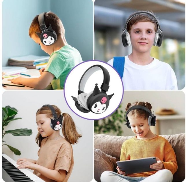 Дитячі бездротові навушники у формі Kuromi Bluetooth AH-906Y. Новинка