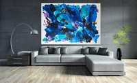 Obraz nowoczesny abstrakcja 70cm x 100cm "DEEP BLUE"