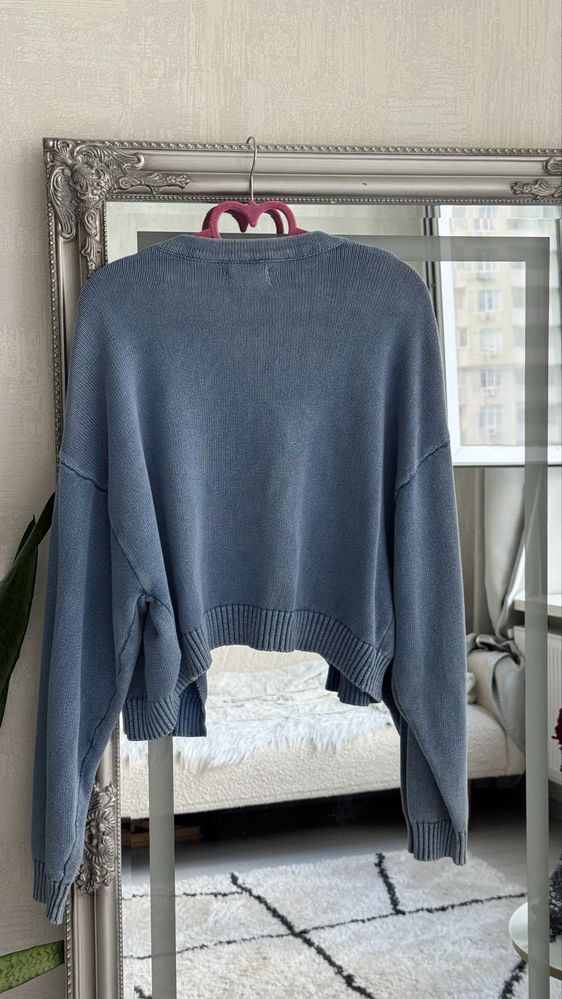 Кардиган кофта синяя вязаная на булавках Cropp L