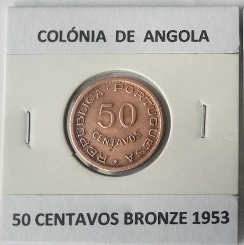 4 Moedas Portuguesas de 50 Centavos Ex Colónia Ultramarina de Angola