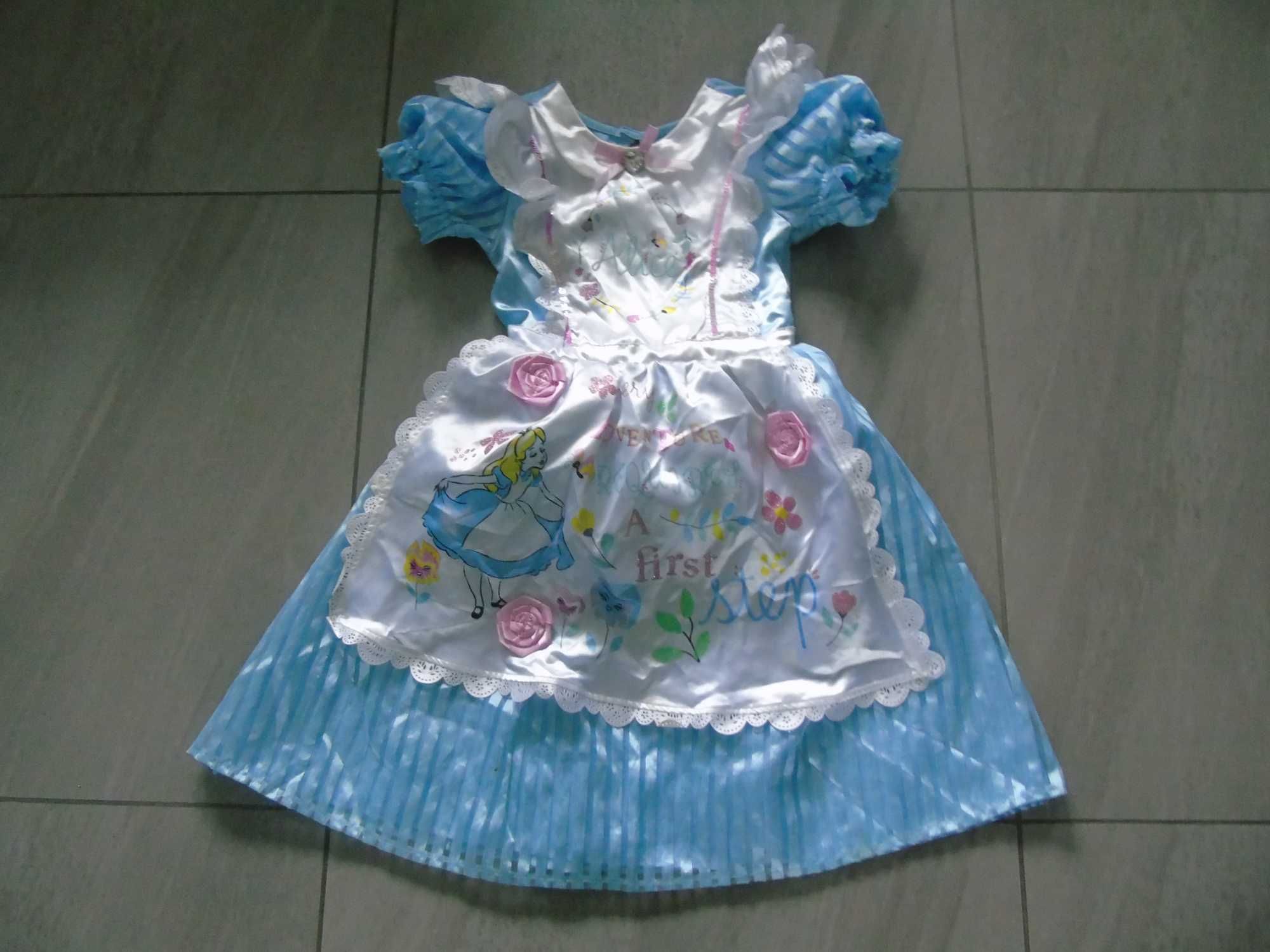 strój sukienka Alicja w Krainie Czarów 9-10 lat
