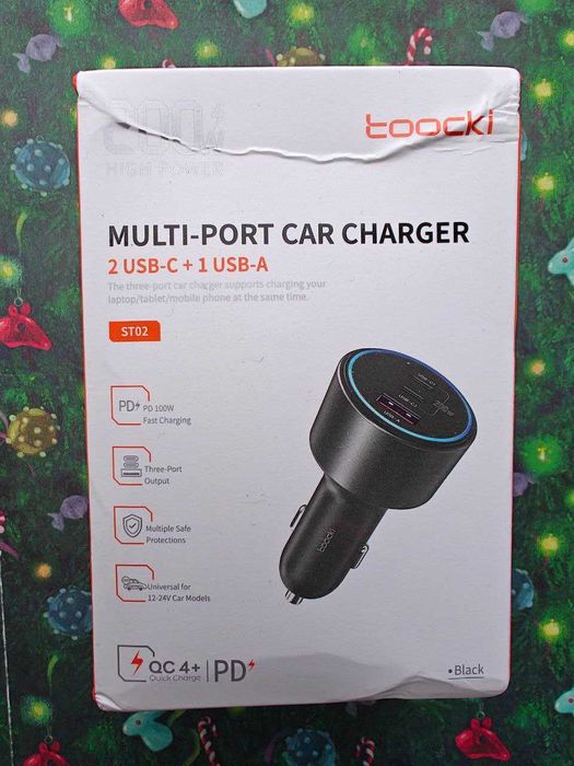Автомобильное зарядное устройство Toocki SD-033-9 2C+1A 200W PD