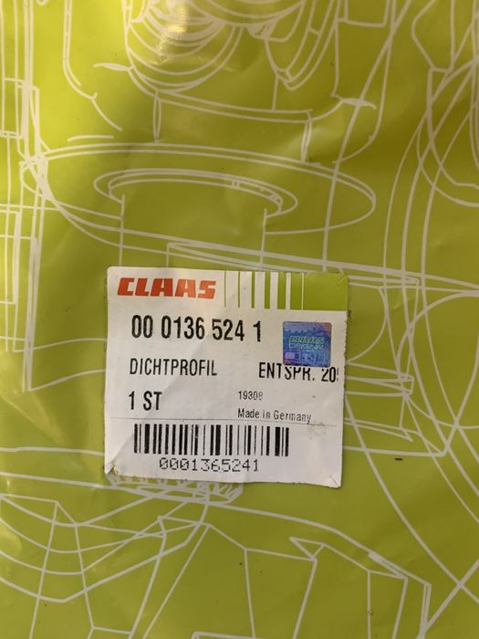 Профіль ущільнення комбайна Claas 000136524 1