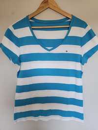 Biało niebieski t-shirt Tommy Hilfiger