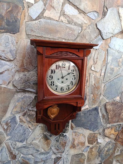 Relógio 3 cordas Madeira Nogueira Séc XIX 78  cm