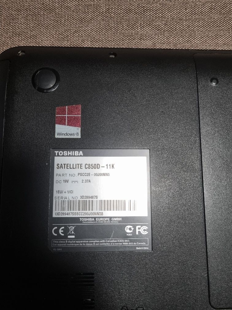 Ноутбук Toshiba Satellite C850D-11K