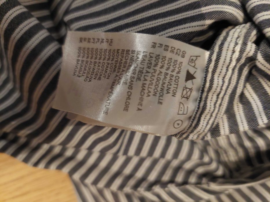 Koszula H&M l.o.g.g. XL regular paski szara biała casual bawełniana