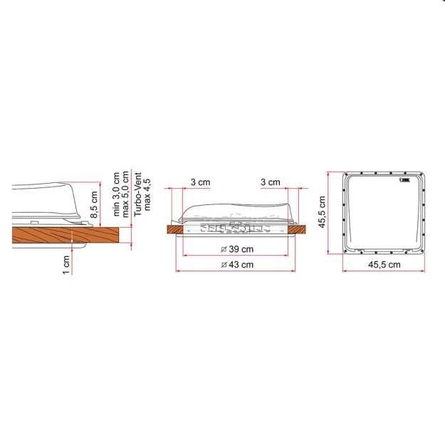 Claraboia FIAMMA 40x40cm Branca para Caravana ou Autocaravana