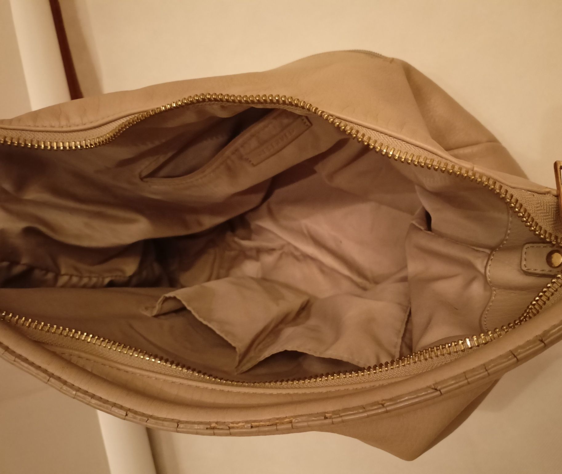 Reserved torba torebka modna beżowa A4