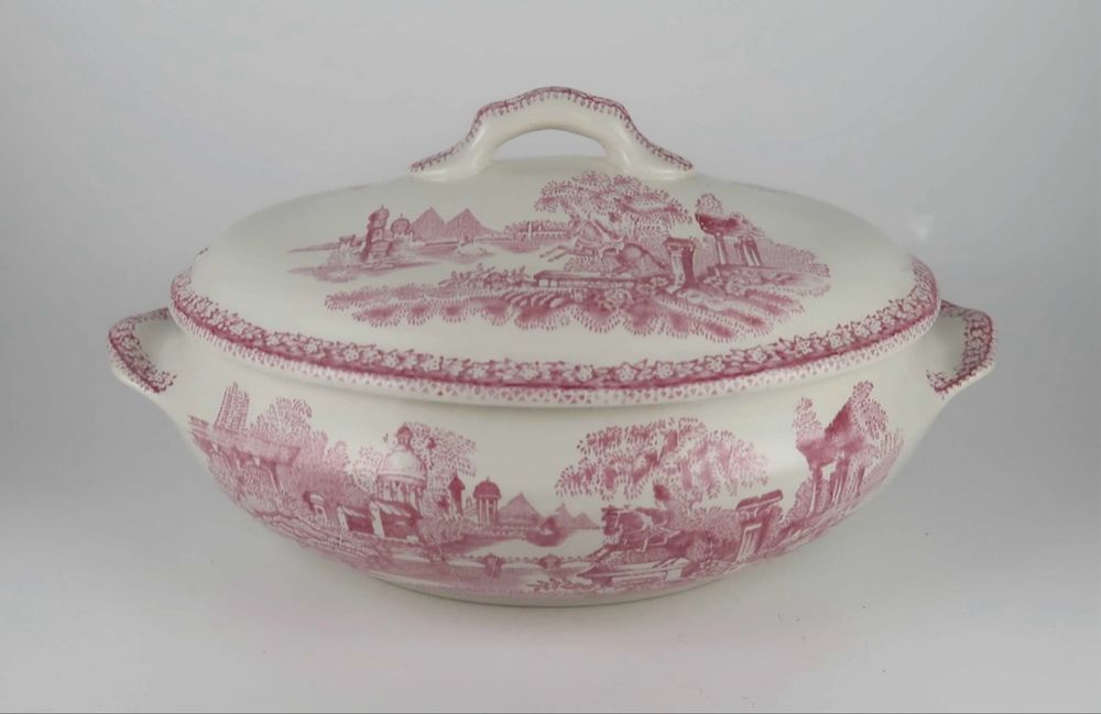 Terrina Motivo Estatua cor de rosa