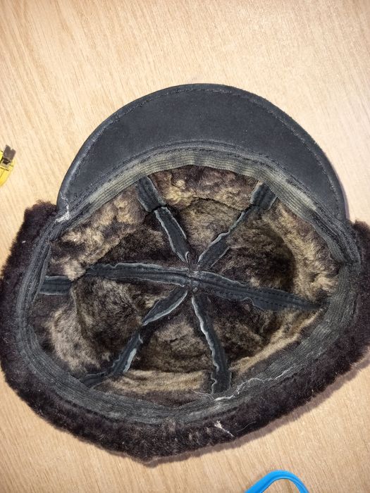 Шапка мужская натуральная кожа и мех. 55...56 размер.