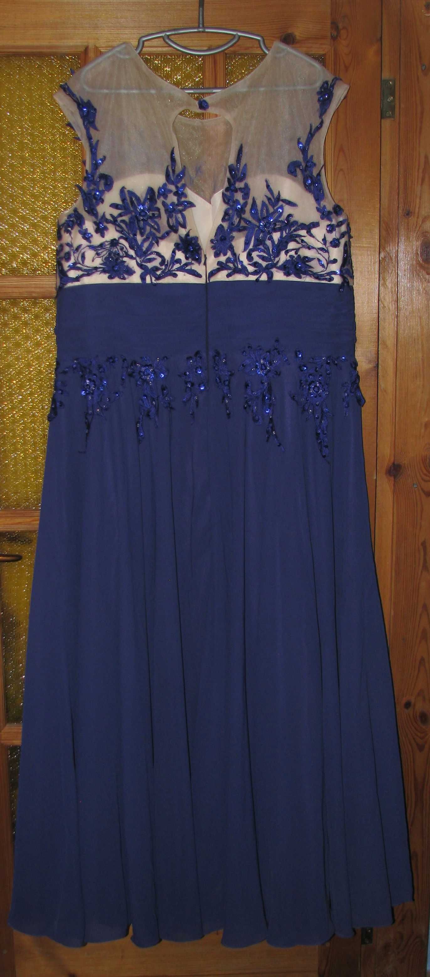 58р Платье вечернее красивое вышивка бисер большой размер