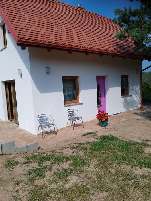 Lawendowy całoroczny komfortowy domek z kominkiem na Kaszubach