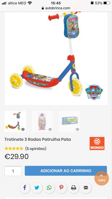 Trotinete patrulha pata