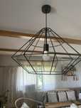 Lampa druciana czarna diament
