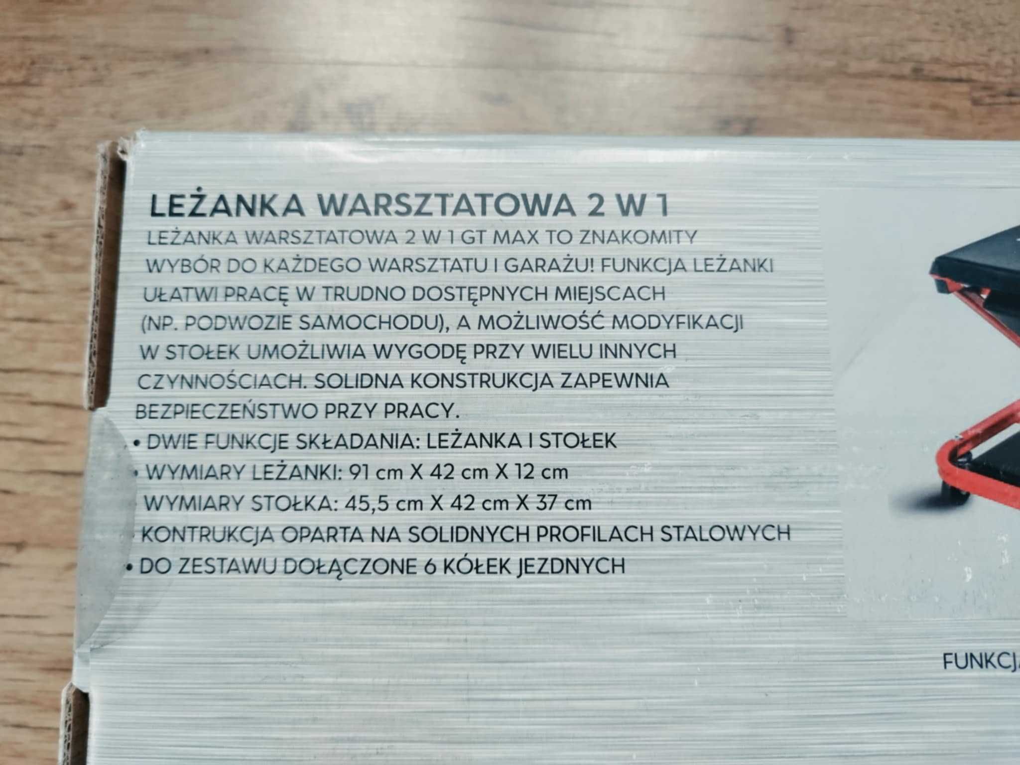 Leżanka warsztatowa taboret 2w1 GT Max