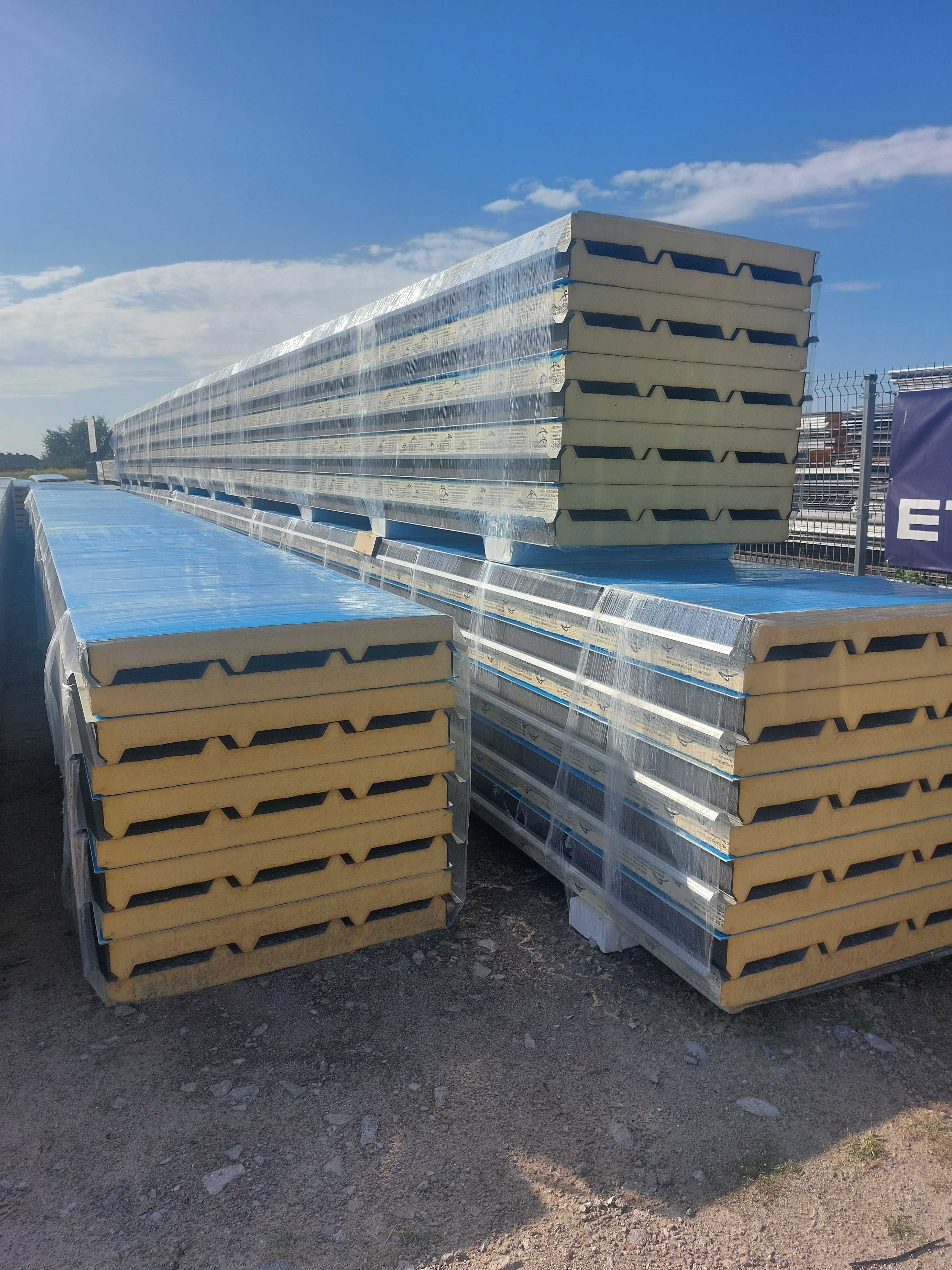 Płyta warstwowa 80mm RAL 9006 16m długości I gatunek/ dostawa