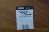 Planar T* f-1.7/50 instrukcja