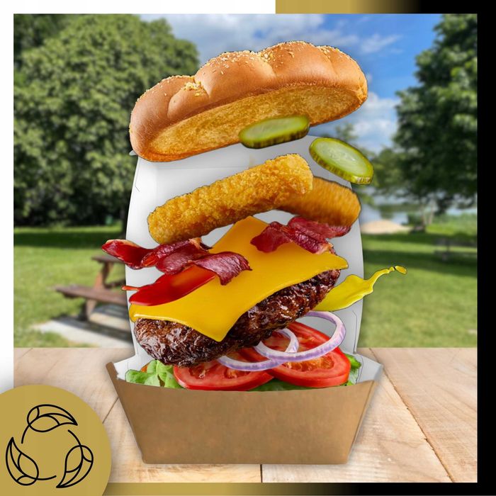 Opakowanie na Hamburgera Box Kraft Duże 150x150x80mm 100szt