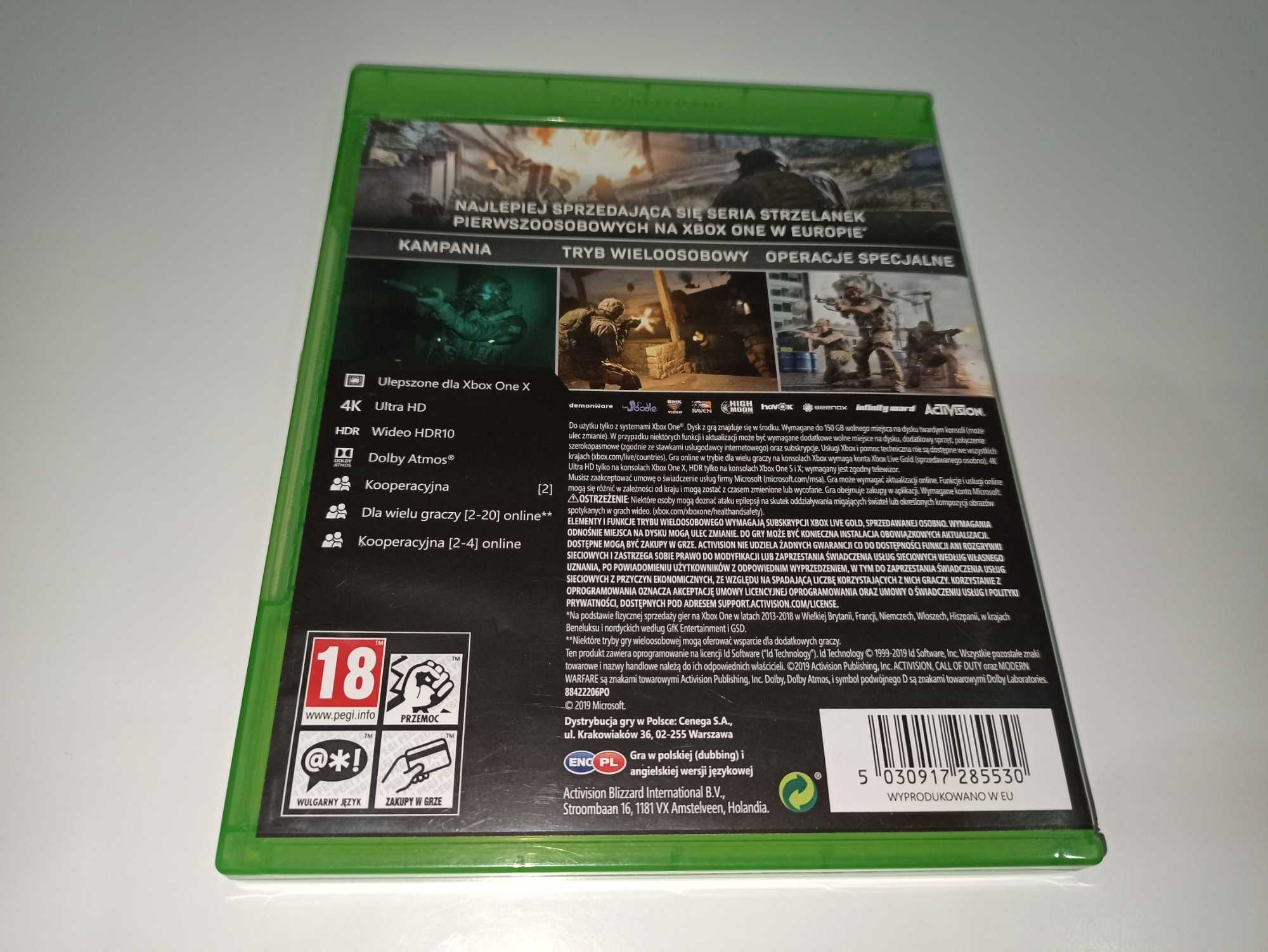 xbox one CALL OF DUTY MODERN WARFARE PL mówią po polsku strzelanka