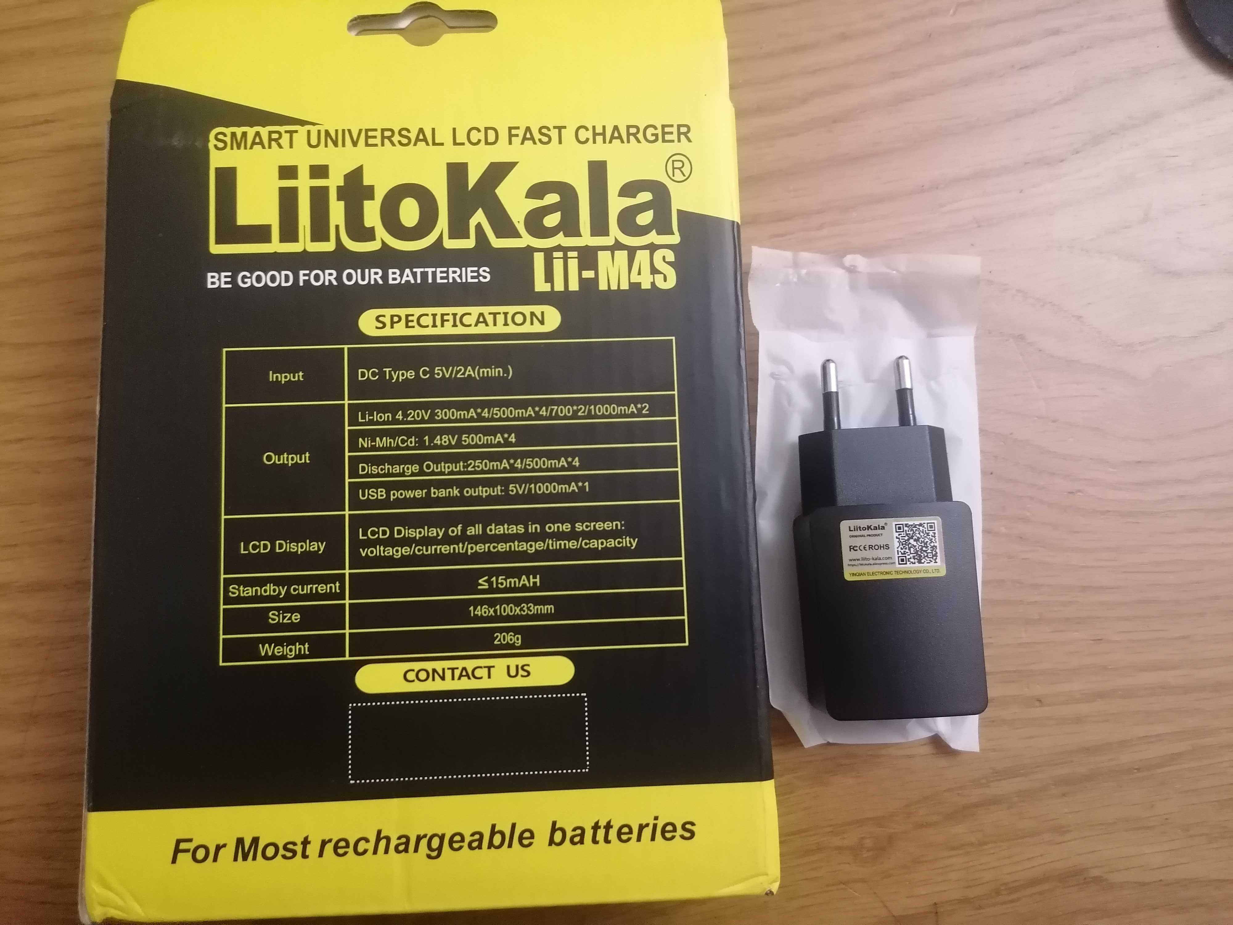 Carregador de baterias Liitokala Lii-M4S