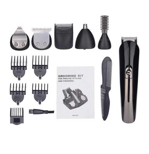 Машинка для стрижки волосся Kemei KM-600 акумуляторна з підставкою