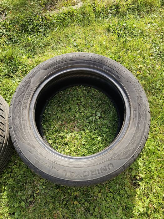 2 sztuki - 205/55 R16 - UNIROYAL- lato - jako uszkodzone